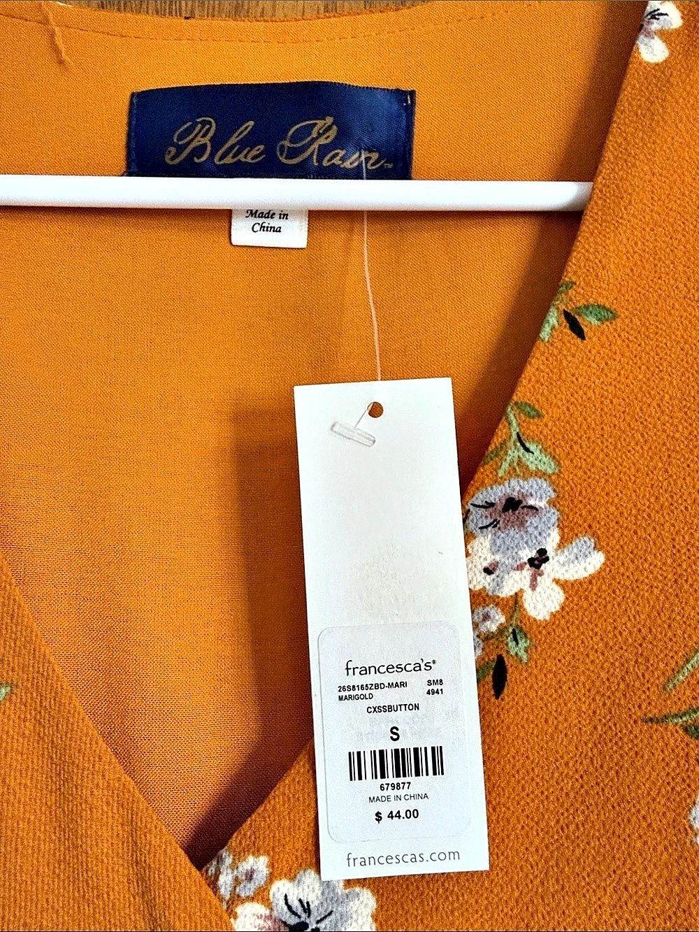 Blue Rain Floral Mini Dress in Orange Size Small NWT - Picture 3 of 3